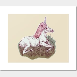 Resting Unicorny Posters and Art